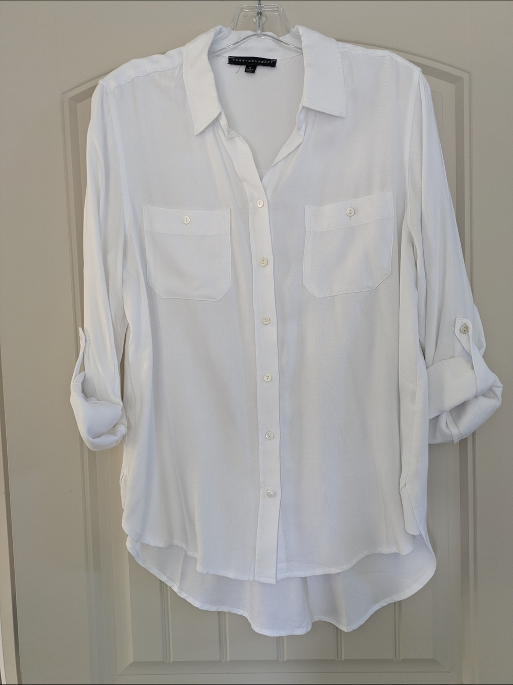 Button-Front White Women's Shirt - Contemporary Casual